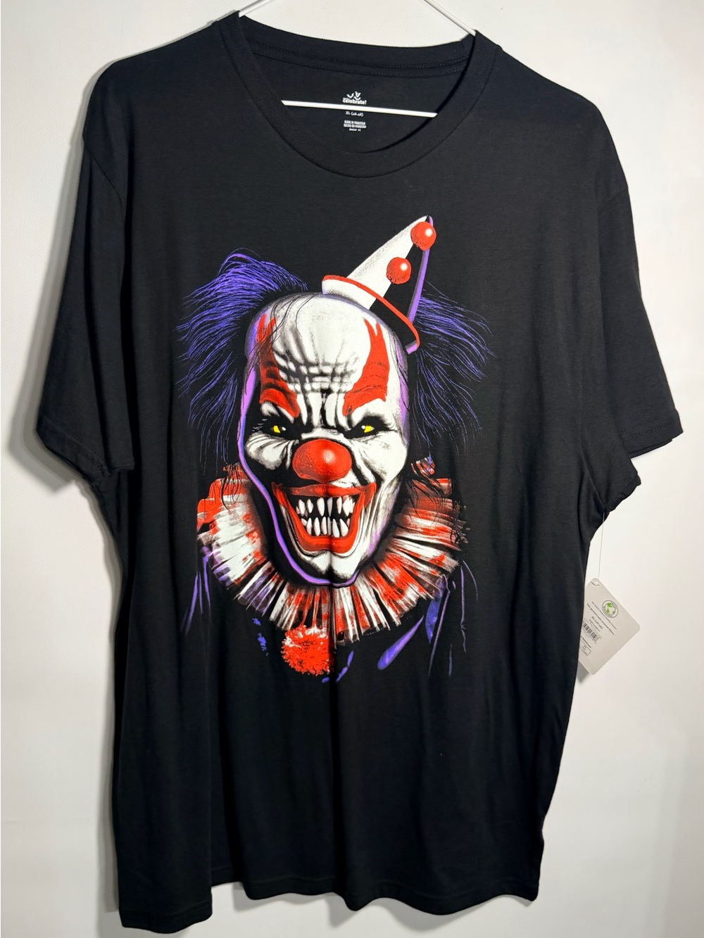 Men's Black Graphic Clown Short Sleeve Tee